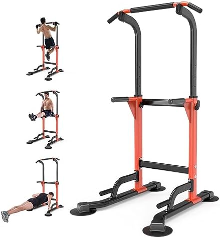 Pull Up Dip Station For Home Gym Strength Training Fitness Workout Station Chin-Ups Push-Ups Pull-Ups Dip-Ups 330LBS T055CDC