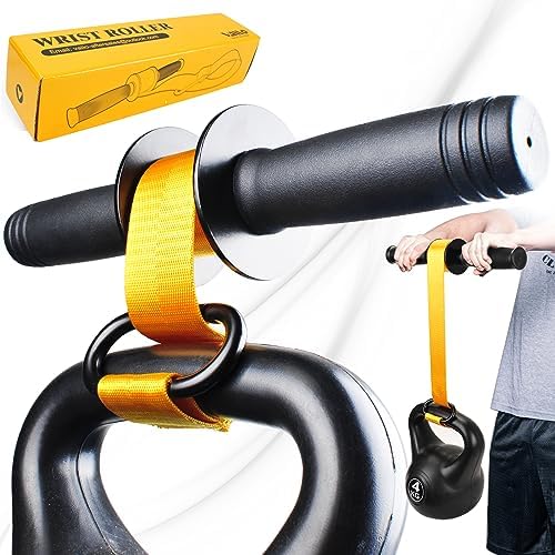 Forearm Strengthener and Wrist Roller with Quick Locking Mechanism – Durable PVC Anti-Slip Grip Handles – Perfect for Men and Women – Ideal for Hand, Wrist, and Forearm Strength Training