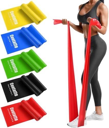 Exercise Bands Resistance Bands for Working Out, Workout Bands with Different Strengths, Elastic Band for Exercise, Physical Therapy Equipment, for Yoga, Strength Training, Pilates, Stretching