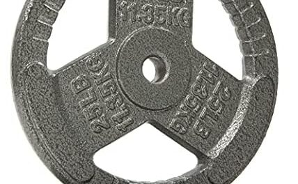 Signature Fitness Cast Iron Plate Weight Plate for Strength Training and Weightlifting, Olympic or Standard, Multiple Sizes