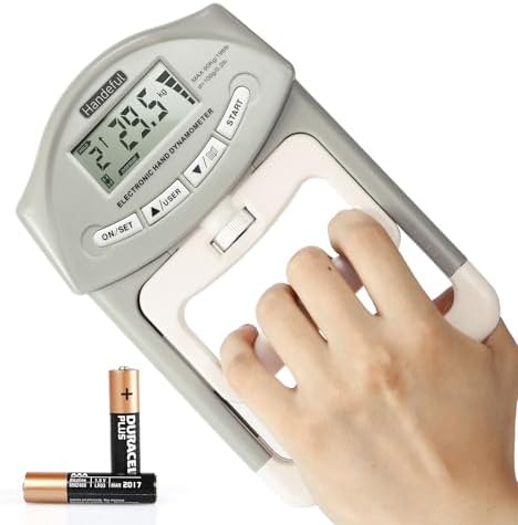 Handeful Grip Strength Tester Trainer – Dynamometer Handgrip Measurer Meter, Handheld Strengthener Exerciser for Sports, School, and Home Use (198Lbs / 90Kgs)