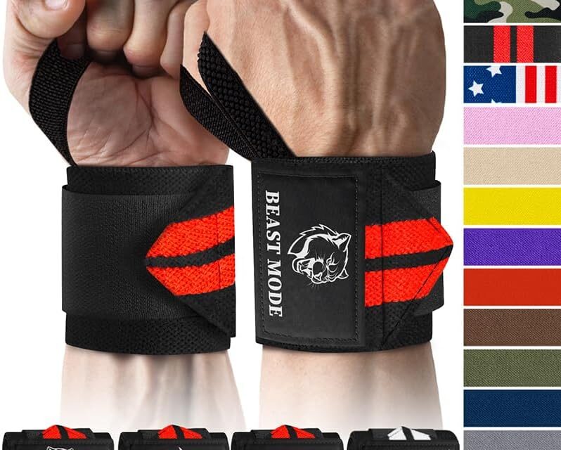 TECEUM Weightlifting Wrist Wraps with Thumb Loop – Heavy Duty Wrist Workout Braces for Men and Women – Ideal for Powerlifting, Strength Training, Bodybuilding