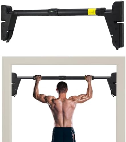 FICTOR Door Pull up Bar for Doorway, Strength Training Equipment, Adjustable Door Frame, Non-slip Chin up Bar for Home Gym, with No Screw Installation