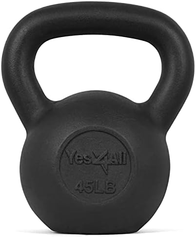 Yes4All 5-80 lbs Cast Iron Kettlebell for Dumbbell Weights Exercises, Gym, Full Body Home Workout Equipment, Push up, Grip and Strength Training