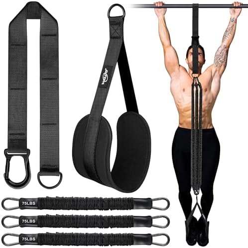 Pull Up Assistance Bands, Heavy Duty Assisted Pull Up Bands for Pull Up Assist, Adjustable Weight/Size with Fabric Feet Mats, Upgrade Pull Up Assist Bands for Strength Training