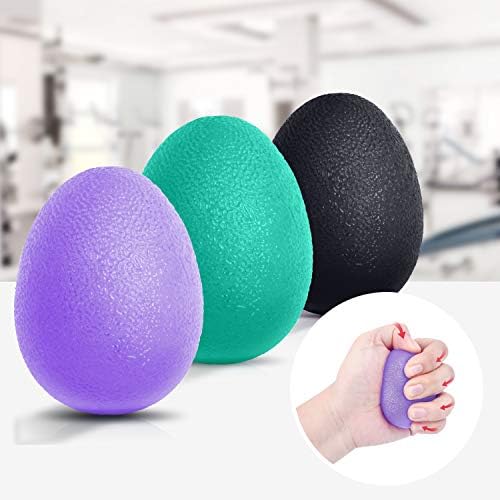 Peradix Hand Grip Strength Trainer, Stress Relief Ball for Adults and Kids, Wrist Rehab Therapy Hand Grip Equipment Ball Squishy Tools – Set of 3 Finger Resistance Exercise Squeezer