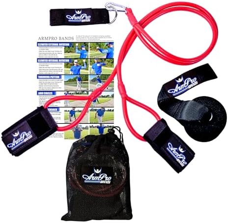 Arm Pro Bands Baseball Softball Resistance Training Bands – Arm Strength, Pitching and Conditioning Equipment, Available in 3 Levels (Youth, Advanced, Elite), Anchor Strap, Door Mount