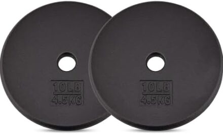 Yes4All Standard 1″ Cast Iron Weight Plate – Ideal for Strength Training – Multiple Weight: 5LB to 25LB (Single & Set of 4)