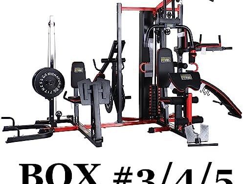 Multifunctional Home Gym System Workout Station with Leg Extension and Preacher Curl, 122.5LB Weight Stack, Multiple Options, Multiple Packages