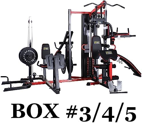 Multifunctional Home Gym System Workout Station with Leg Extension and Preacher Curl, 122.5LB Weight Stack, Multiple Options, Multiple Packages