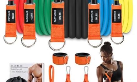 Resistance Bands, Exercise Bands with Handles, Door Anchor, Legs Ankle Straps, 150/240/300/360LBS Workout Bands for Men and Women Fitness, Heavy Resistance Training, Home Workout Set