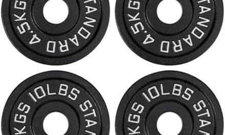 Cast Iron 2-Inch Olympic Weight Plates Set for Strength Training, Weightlifting and Crossfit in Home & Gym, Barbell Free Weight Plate Set (40, Pounds)