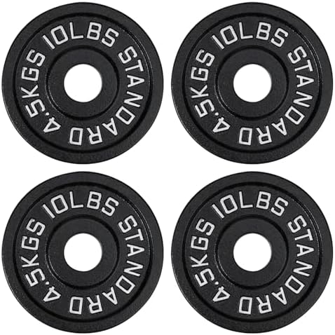 Cast Iron 2-Inch Olympic Weight Plates Set for Strength Training, Weightlifting and Crossfit in Home & Gym, Barbell Free Weight Plate Set (40, Pounds)