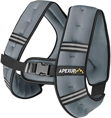 APEXUP Weighted Vest Men 5lbs/10lbs/15lbs/20lbs/25lbs/30lbs Weights with Reflective Stripe, Weighted vest for Women Workout Equipment for Strength Training Running