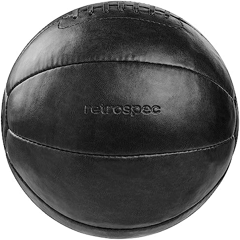 Core Weighted Medicine Ball 4, 6, 8, 10, 12, 14, 16, 20, 25, 30 lbs, Soft Touch Vegan Leather with Sturdy Grip for Strength Training, Recovery, Balance Exercises and Other Full-Body Workouts