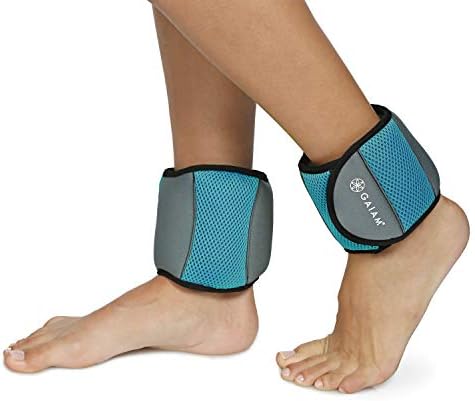 Gaiam Ankle Weights Strength Training Weight Sets For Women & Men With Adjustable Straps – Walking, Running, Pilates, Yoga, Dance, Aerobics, Cardio Exercises (5lb & 10 Pound Sets)