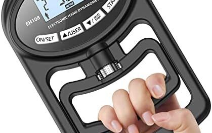 Hand Dynamometer Grip Strength Trainer – Electronic Hand Grip Strength Tester Grip Strengthener Hand Exerciser Meter Digital Hand Grip Training Gauge 265 Lbs / 120 Kgs for Sport Home School Use