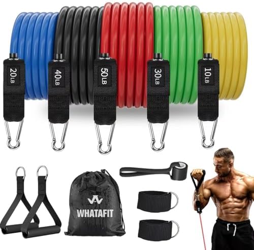 Resistance Bands Set (11pcs), Exercise Bands with Door Anchor, Handles, Carry Bag, Legs Ankle Straps for Resistance Training, Physical Therapy, Home Workouts