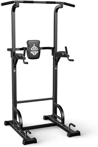 Sportsroyals Power Tower Pull Up Dip Station Assistive Trainer Multi-Function Home Gym Strength Training Fitness Equipment 440LBS