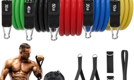 WHATAFIT Resistance Bands, Exercise Bands，Resistance Bands for Working Out, Work Out Bands with Handles for Men and Women Fitness, Strength Training Home Gym Equipment